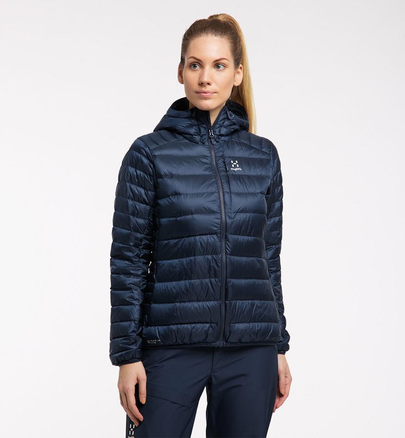 Haglöfs Womens Roc Down Jacket Dark Blue New Zealand 02756DYGS